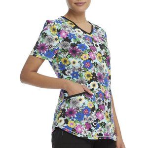 Scrubstar Women's "Fun Floral" V-Neck Print Scrub Top